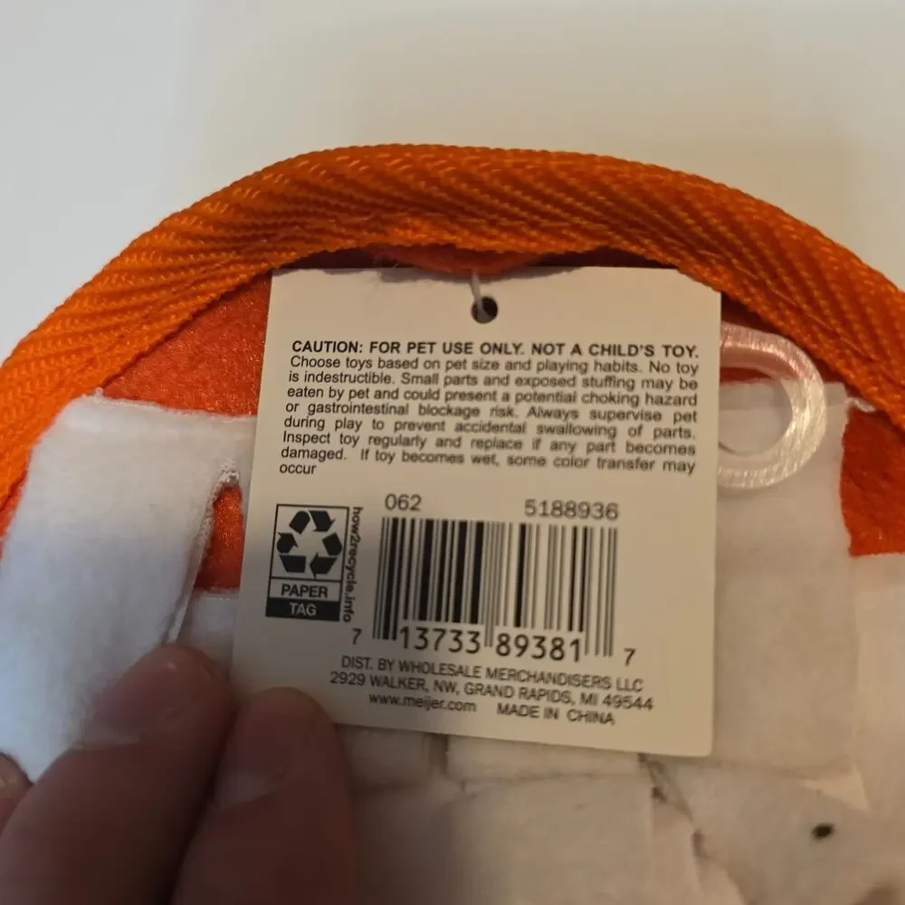 Lot of 3 Halloween Dog Toys Large Crinkle Mat/Blanket Orange Monster Face Meijer